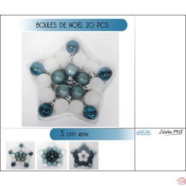 BOULES DE NOËL 20 PIÈCES 3 CM