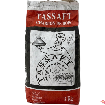 CHARBON DE BOIS EN CHÊNE VERT 3 KILOGRAMMES POUR BARBECUE ET KANOUN TASSAFT