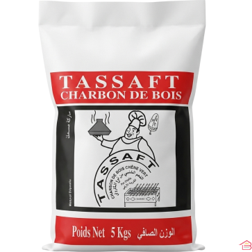 CHARBON DE BOIS EN CHÊNE VERT 5 KILOGRAMMES POUR BARBECUE ET KANOUN TASSAFT