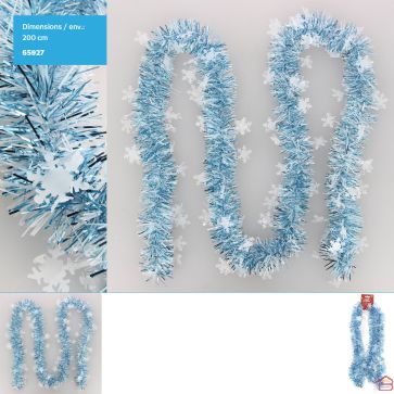 GUIRLANDE BICOLORE BLEU ET BLANC AVEC MOTIF FLOCON 2 M