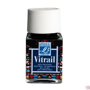 PEINTURE VITRAIL 50ML BLEU PROFOND - LEFRANC BOURGEOIS