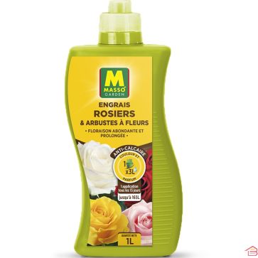 ENGRAIS LIQUIDE POUR ROSIERS 1L AVEC OLIGO-ÉLÉMENTS MASSO GARDEN