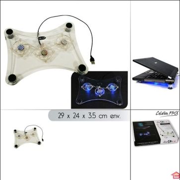 VENTILATEUR TRANSPARENT POUR PC PORTABLE AVEC LUMIERE