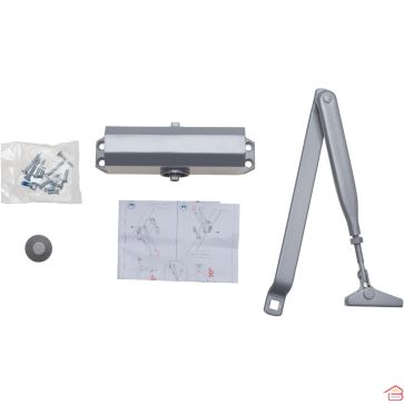 FERME-PORTE À BRAS COMPAS TESA CT500 EN MÉTAL ARGENT POUR PORTES LÉGÈRES EN ALUMINIUM ET PVC