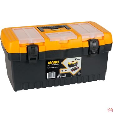 BOÎTE À OUTILS VIDE EN PLASTIQUE RENFORCÉ 48 CM AVEC PLATEAU AMOVIBLE MANO