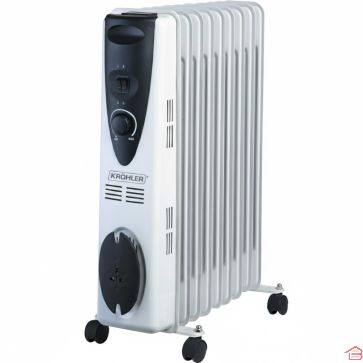 RADIATEUR CHAUFFAGE À BAIN D'HUILE 9 ÉLÉMENTS 2000 W KROHLER