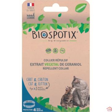COLLIER RÉPULSIF ANTIPARASITAIRE NATUREL POUR CHAT ET CHATON 35 CM PROTECTION 4 MOIS