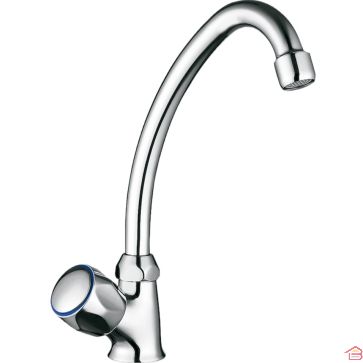 ROBINET ÉVIER CHROMÉ AVEC BEC ORIENTABLE ET CARTOUCHE CÉRAMIQUE CLEVER GUAYAMA