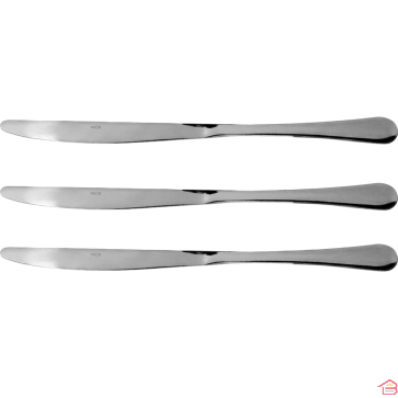 SÉRIE DE 3 COUTEAUX DE TABLE LENON EN ACIER INOXYDABLE QUALITÉ ALIMENTAIRE FINITION POLI-MIROIR