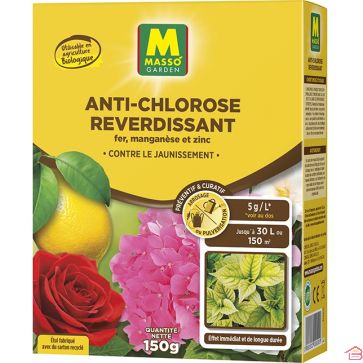 ENGRAIS OLIGO ÉLÉMENTS ANTI CHLOROSE FER MAGMA MASSO GARDEN 150 GR CONTRE JAUNISSEMENT DES FEUILLES