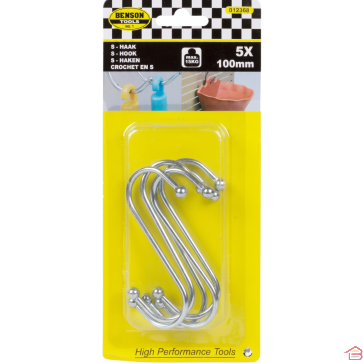 LOT DE 5 CROCHETS EN S EN ACIER INOXYDABLE 100 MM POUR CUISINE ET SALLE DE BAIN
