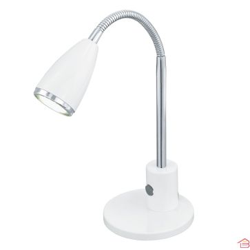 LAMPE À POSER FOX EN ACIER BLANC ET CHROME