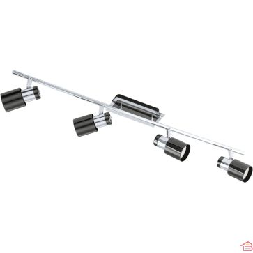 SPOT LUMINAIRE ORIENTABLE EN ACIER NICKEL NOIR CHROMÉ DAVIDA 4X5W LED