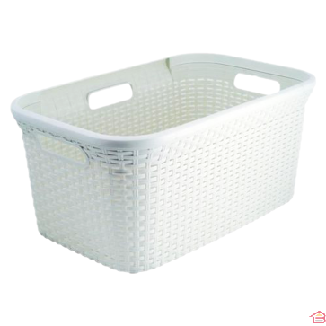 CORBEILLE A LINGE 45L CURVER TYPE ROTIN