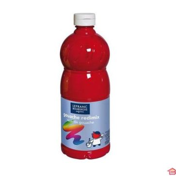 BOUTEILLE DE GOUACHE LIQUIDE REDIMIX 1L ROUGE PRIMAIRE - LEFRANC BOURGEOIS