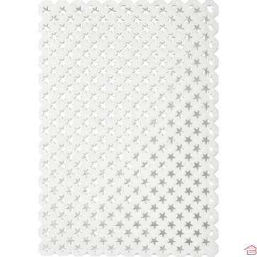 PANNEAU DE SÉPARATION DÉCORATIF EN PLASTIQUE BLANC MOTIF ÉTOILE 140 X 85 CM