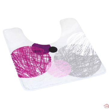 TAPIS CONTOUR WC MICROFIBRE IMPRIME 45 X 50 CM - VALENTINE