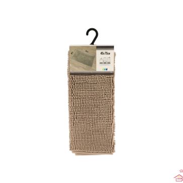 TAPIS MICROFIBRE BOULES UNI 45 X 75 CM TAUPE
