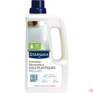 ENTRETIEN BRILLANT POUR SOLS EN PVC 1 LITRE STARWAX NETTOYANT SANS RINÇAGE