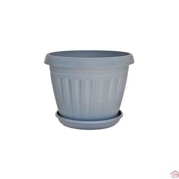 CACHE POT ROND COLORÉ AVEC SOUCOUPE