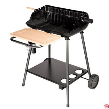 BARBECUE À CHARBON BERGAMO AVEC CUVE EN FONTE 55X39.5 CM