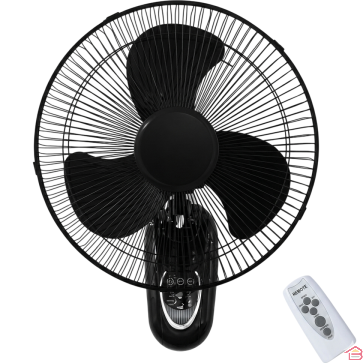 VENTILATEUR MURAL NOIR AVEC TÉLÉCOMMANDE ET MINUTERIE 3 VITESSES 40 W GENERAL