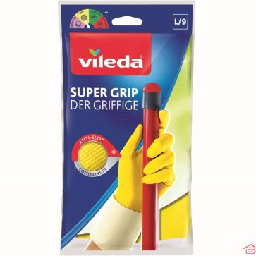 GANTS DE MÉNAGE EN LATEX ANTIDÉRAPANTS VILEDA SUPER GRIP TAILLE L