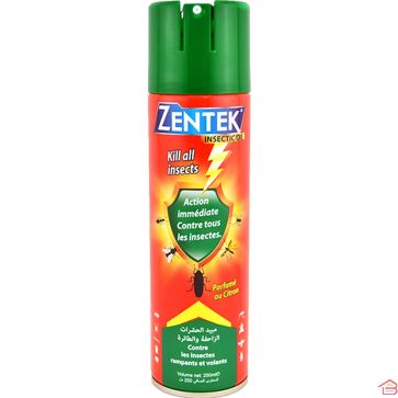 AEROSOL INSECTICIDE TOUS INSECTES PARFUMÉ AU CITRON 250 ML - ZENTEK