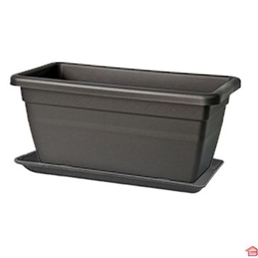 JARDINIERE AKEA + SOUCOUPE 100 CM ANTHRACITE