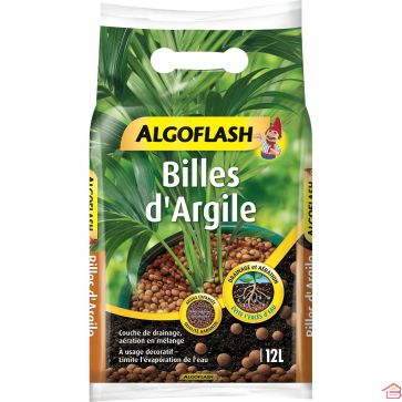 SAC DE BILLES D’ARGILE EXPANSÉE POUR DRAINAGE ET AÉRATION DES PLANTES 12 LITRES