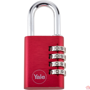 CADENAS À COMBINAISON 3 CHIFFRES EN ALUMINIUM 28 MM COULEUR ROUGE YALE