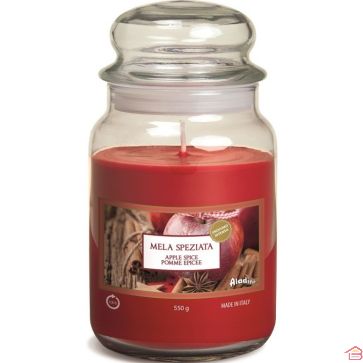 BOUGIE PARFUMÉE EN VERRE POMME CANNELLE BH 510 GRAMMES