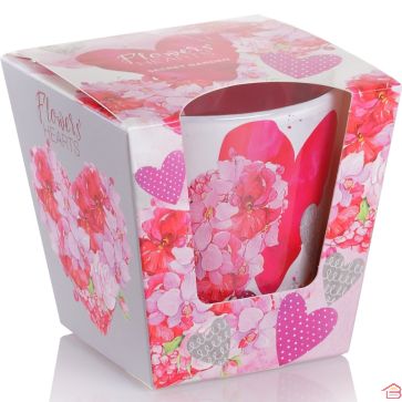BOUGIE PARFUMÉE DÉCORATIVE 115G FLOWER HEARTS JARDIN SECRET