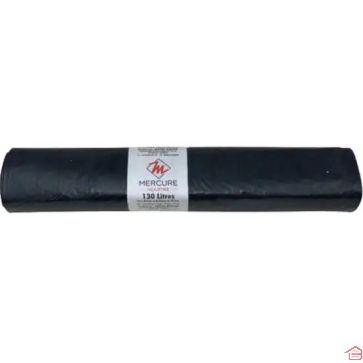 LOT DE 20 SACS POUBELLE GRIS FONCÉ HAUTE RÉSISTANCE 130 L