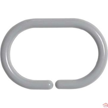 SET DE 12 ANNEAUX DE DOUCHE GRIS PERLE EN PVC