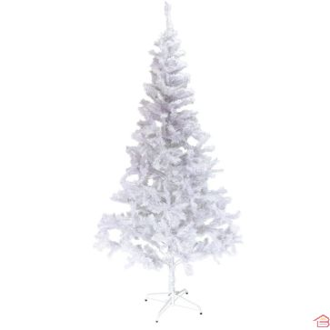 SAPIN ARTIFICIEL BLANC 210 CM AVEC 600 TÊTES ET PIED EN MÉTAL