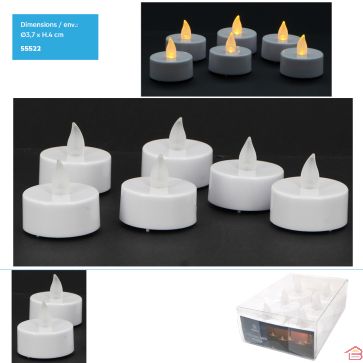 BOUGIE CHAUFFE PLAT LED 6 PIÈCES