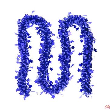 GUIRLANDE DE NOËL BLEUE MOTIF ÉTOILE 5 PLIS 2 M