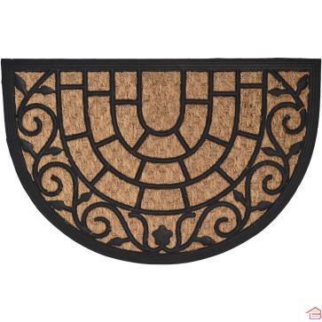 PAILLASSON D’ENTRÉE DEMI-LUNE EN FIBRES DE COCO TRESSÉES ET CAOUTCHOUC ANTIDÉRAPANT 40 X 60 CM