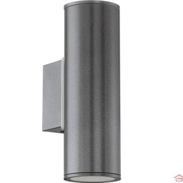 APPLIQUE MURALE EXTÉRIEURE LED RIGA ACIER GALVANISÉ ANTHRACITE LUMIÈRE BLANC CHAUD