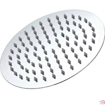 POMME DE DOUCHE RONDE EN ACIER INOXYDABLE CHROMÉ 20 CENTIMÈTRES ANTICALCAIRE