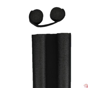 DESSOUS DE PORTE DOUBLE BOURRELET AMOVIBLE 93CM NOIR