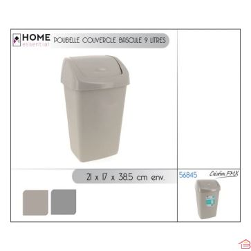 POUBELLE COUVERCLE BASCULE 9 LITRES