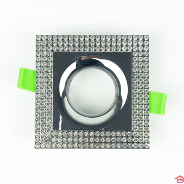 SPOT CARRE ALUMINIUM CRISTAL GU10 SHC003 CHROME
