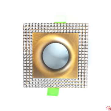 SPOT CARRE ALUMINIUM CRISTAL GU10 SHC003 COPER