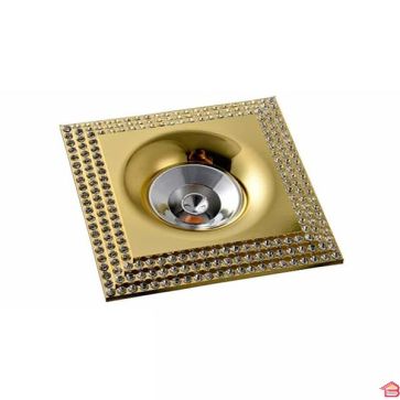 SPOT CARRE ALUMINIUM CRISTAL GU10 SHC003 GOLD
