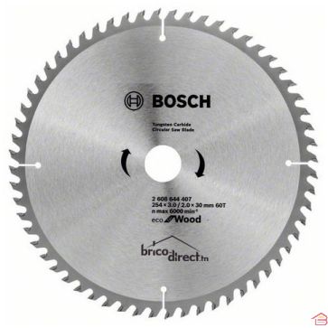 LAME DE SCIE CIRCULAIRE 254X3.0/2.0X30 60T ECO FOR