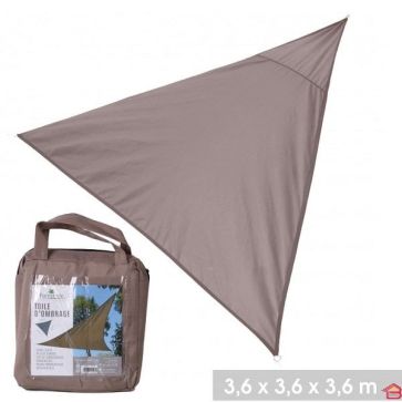 TOILE D'OMBRAGE TAUPE 3.6 X 3.6 X 3.6 M 160 G POLYESTERE