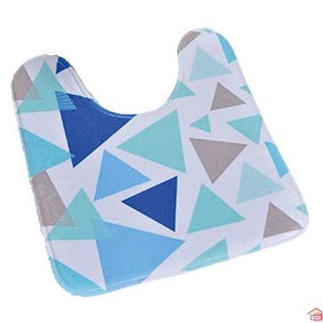 TAPIS CONTOUR WC MICROFIBRE IMPRIME 45 X 50 CM GEOMETRIK