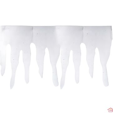 FRISE DE GLACONS BLANCHE AVEC PAILLETTES ARGENTÉES